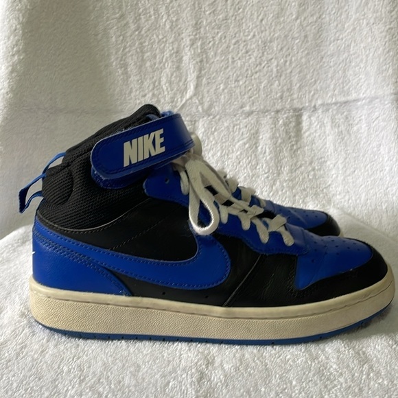Nike Court Borough Mid 2 Black Game Royal (GS) Size 4.5Y - Picture 1 of 9